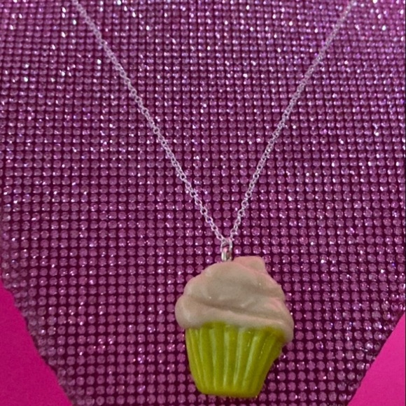 Cupcake Sterling Silver Necklace Bakery Fake Food Kitchen Cosplay Egirl Lolita - Picture 7 of 12